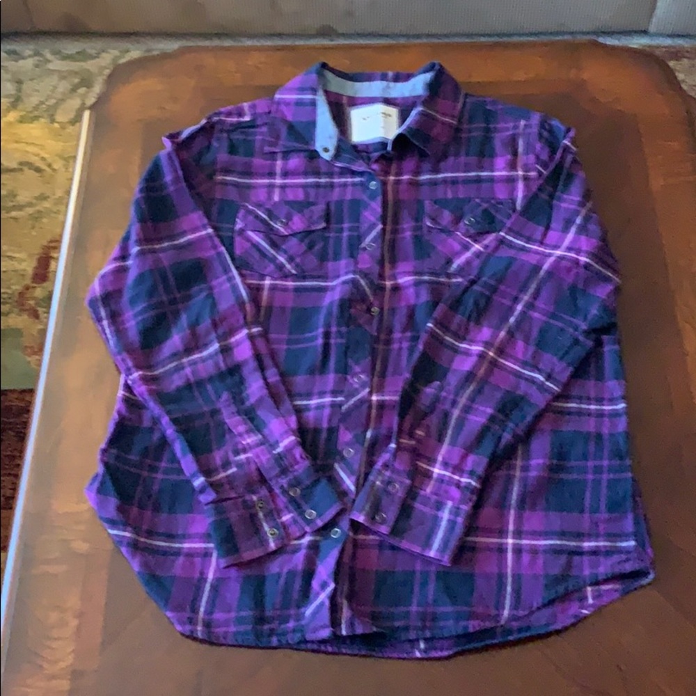 Plaid Shirt: Arizona purple and navy plaid shirt